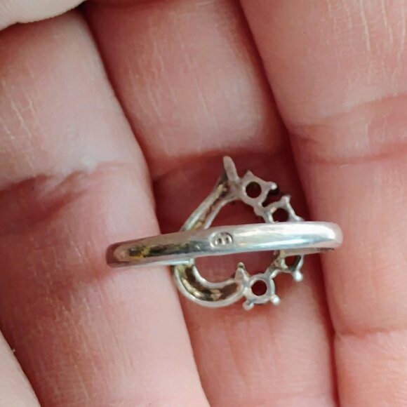 Heart-Shaped Sterling Silver & Baltic Amber Earrings & Ring Set Size 7 3/4 7.75 - Picture 4 of 7